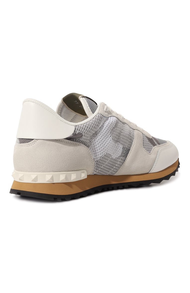 Мужские комбинированные кроссовки rockrunner VALENTINO серого цвета, арт. 4Y2S0723/QRK | Фото 5 (Подошва: Массивная; Материал внешний: Текстиль, Натуральная кожа; Материал внутренний: Текстиль; Материал утеплителя: Без утеплителя; Стили: Классический; Кросс-КТ: Низкие)
