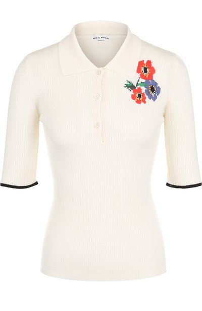 Женский вязаное поло из смеси шерсти и хлопка SONIA RYKIEL, арт. 19171802-FB