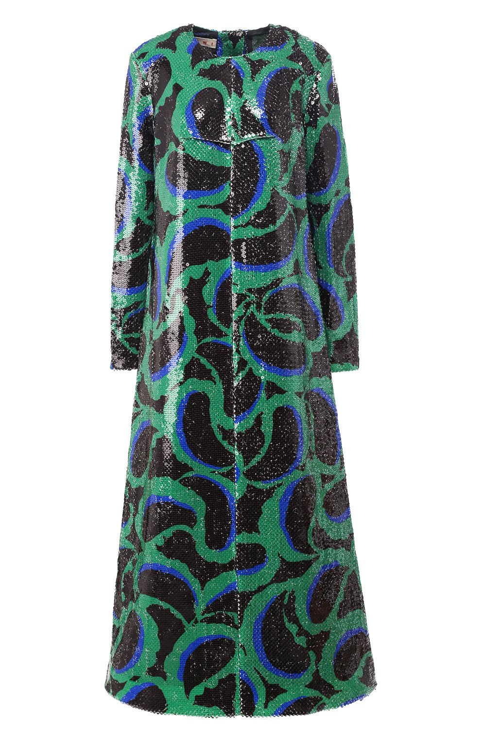 Платье с пайетками MARNI зеленого цвета по цене 175000 руб., арт. ABMA0062U1/TP657, фото 1 Платье с пайетками MARNI, арт. ABMA0062U1/TP657, фото 1