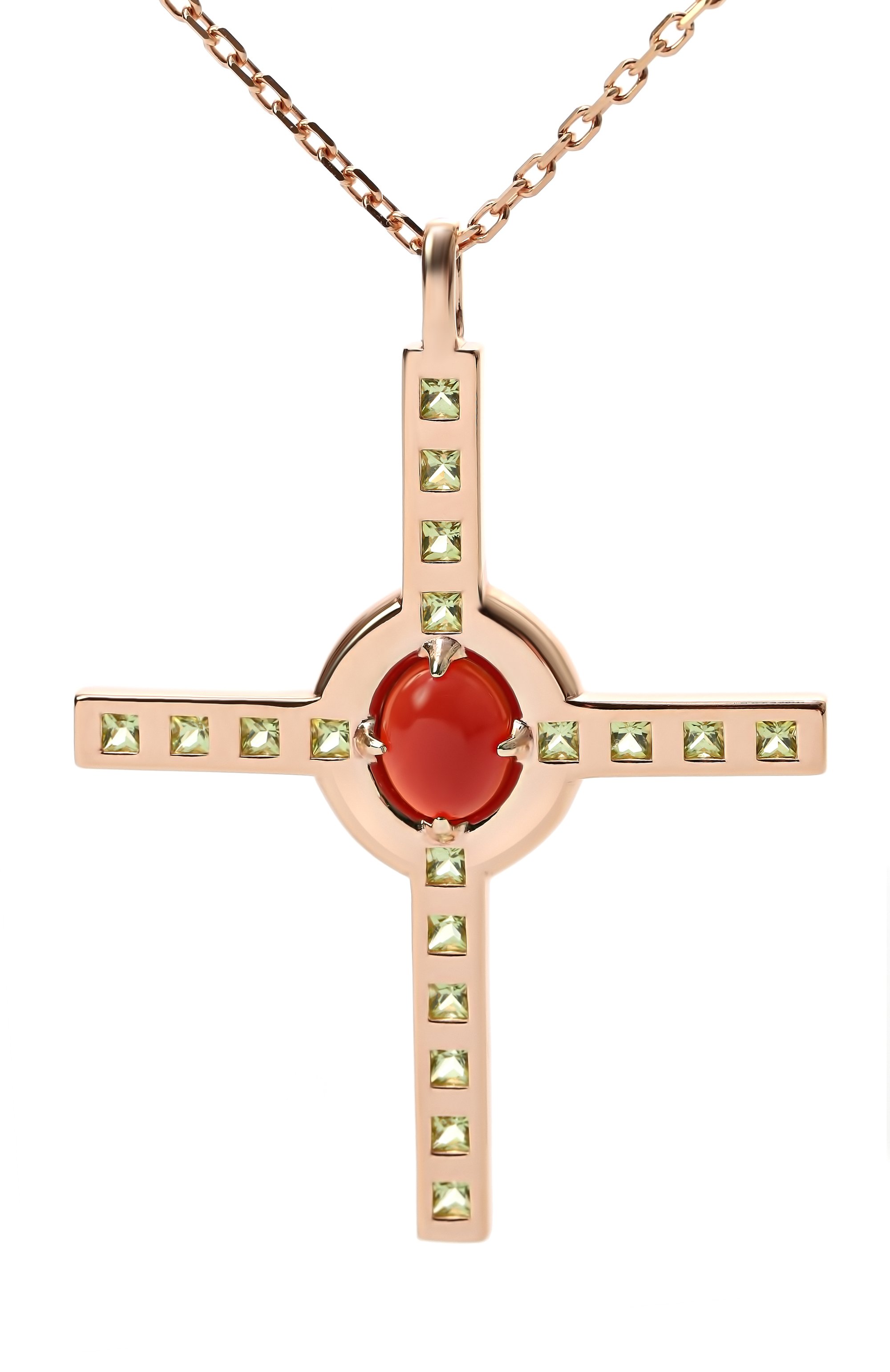 Подвеска-крест с сердоликом и хризолитом ai MOONKA, арт. ai-bg-nlc-sr, фото 3