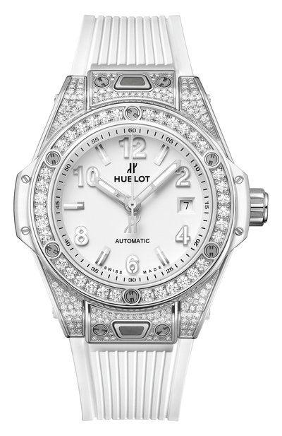 Женские часы one click steel white pave HUBLOT, арт. 485.SE.2010.RW.1604