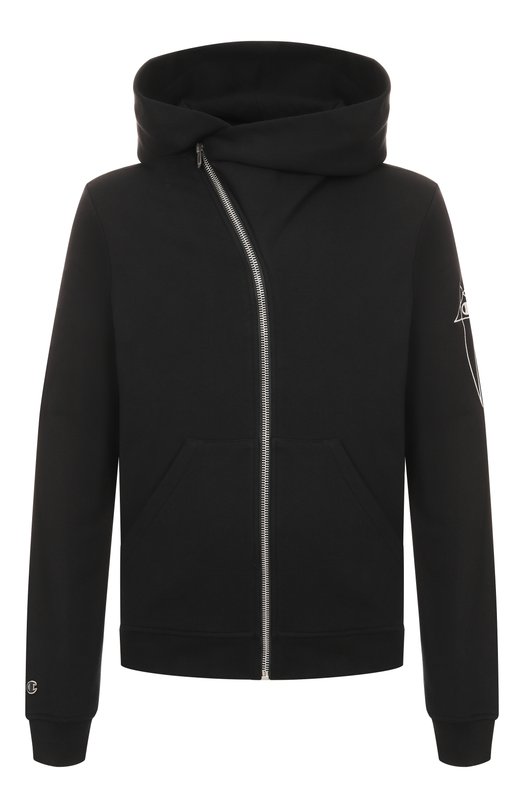 Хлопковая толстовка Rick Owens x Champion Rick Owens CM01E1665/CHFE Чёрный CM01E1665/CHFE