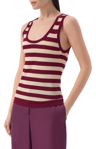 Хлопковая майка DRIES VAN NOTEN бордового цвета по цене 54850 руб., арт. 011223/3702, фото 3 Хлопковая майка DRIES VAN NOTEN, арт. 011223/3702, фото 3