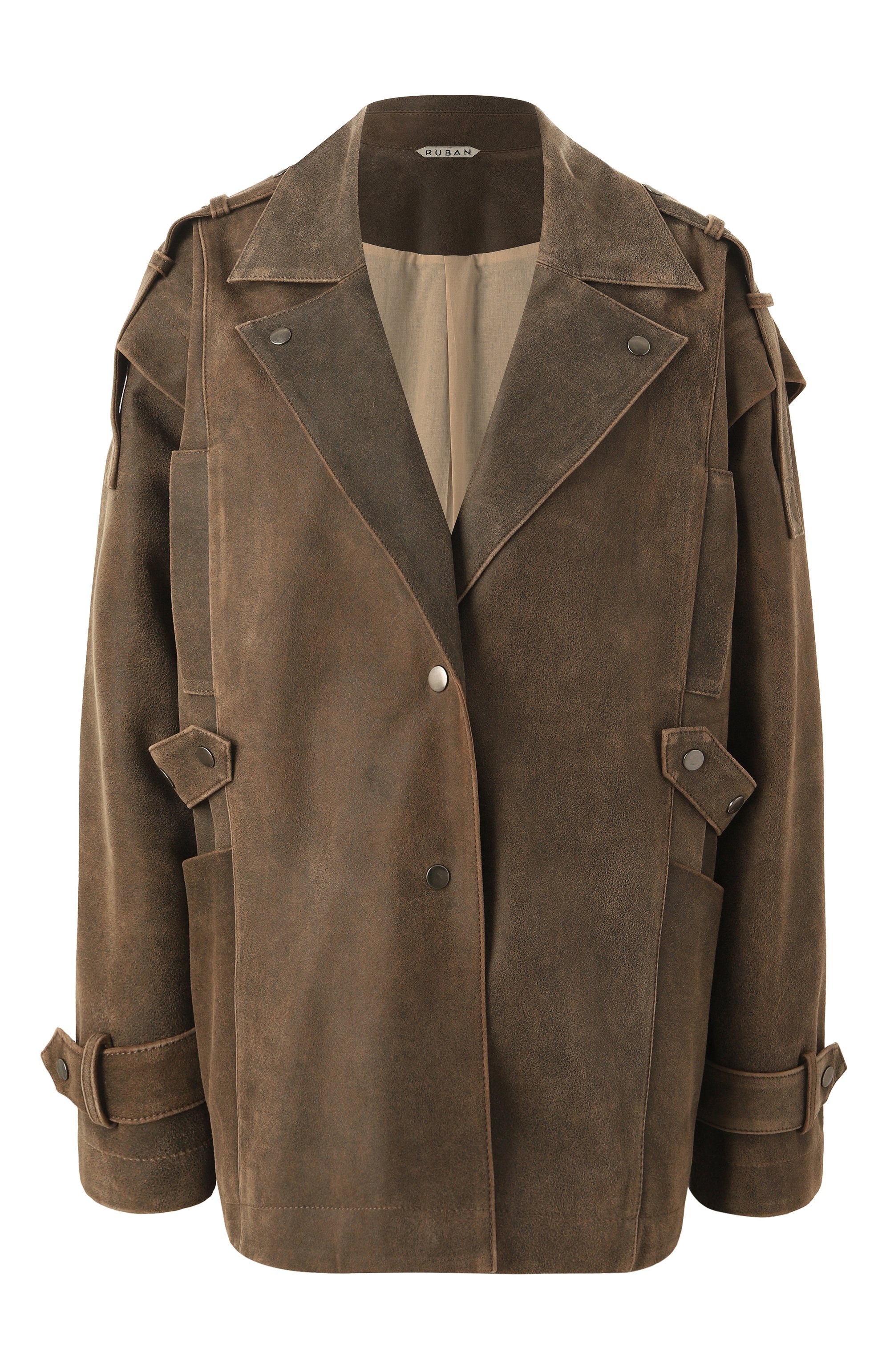 Кожаная куртка RUBAN коричневого цвета по цене 336730 руб., арт. RFW24/25-22.1.29.16, фото 1 Кожаная куртка RUBAN, арт. RFW24/25-22.1.29.16, фото 1