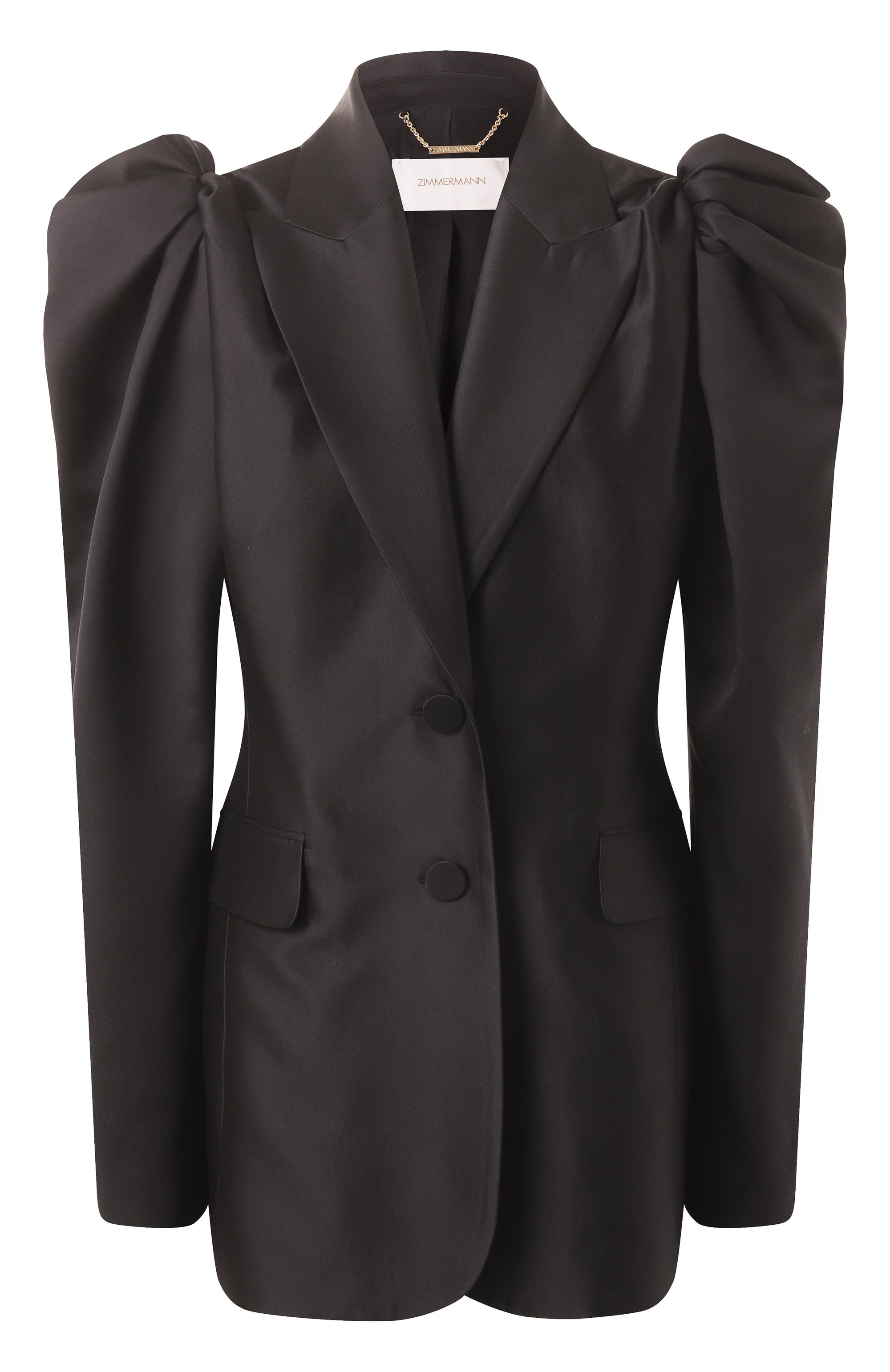 Жакет из шерсти и шелка ZIMMERMANN черного цвета по цене 327500 руб., арт. 2135JR251, фото 1 Жакет из шерсти и шелка ZIMMERMANN, арт. 2135JR251, фото 1