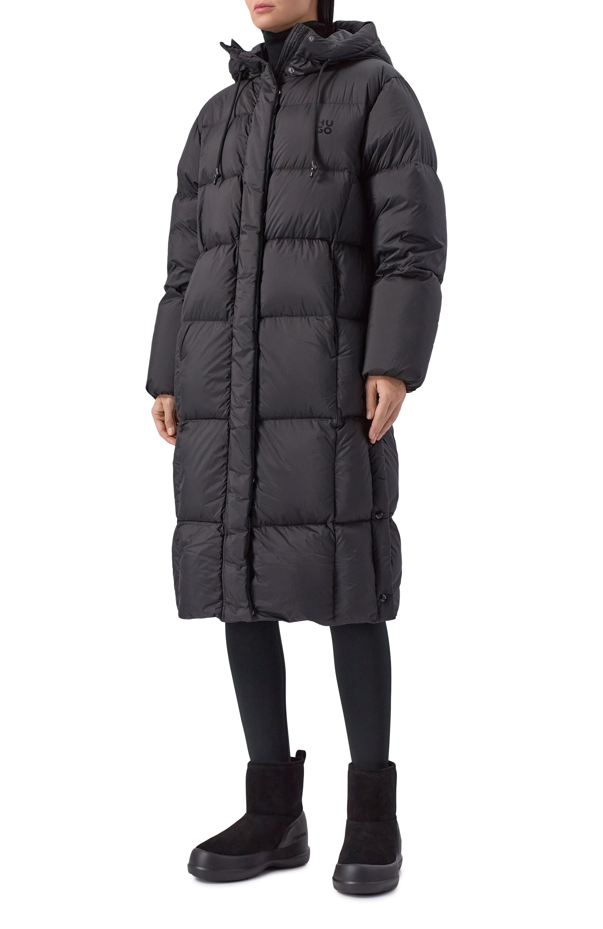 Пуховик HUGO черного цвета по цене 54950 руб., арт. 50546355, фото 2 Пуховик HUGO, арт. 50546355, фото 2