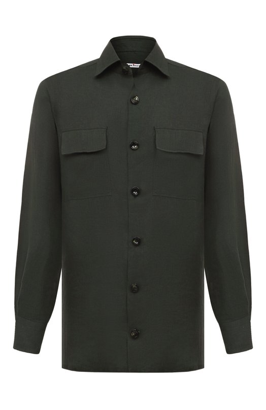 Льняная рубашка Kiton UMC016H08838 Зелёный UMC016H08838