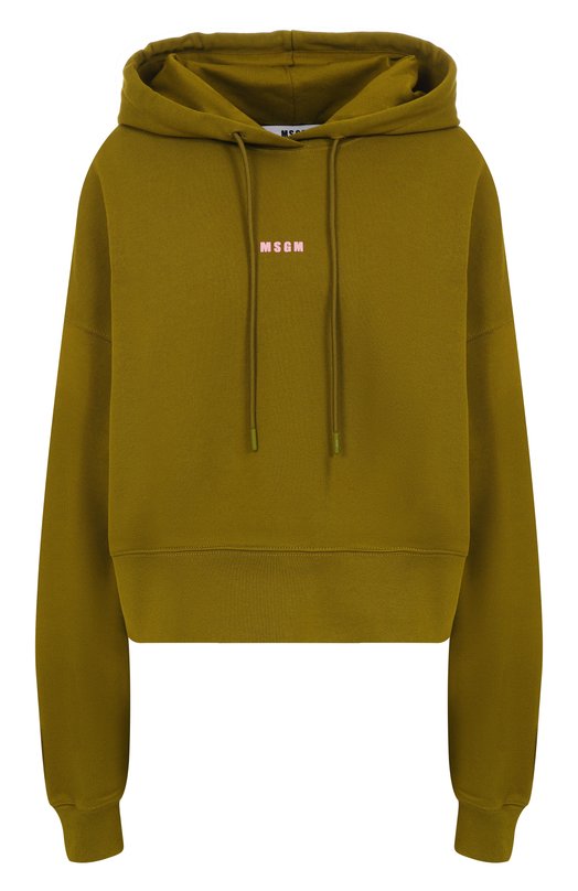 Хлопковое худи MSGM 3941MDM509/257799 Хаки 3941MDM509/257799