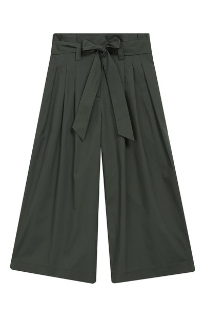 Кюлоты с поясом MONNALISA зеленого цвета по цене 10350 руб., арт. 173411, фото 1 Кюлоты с поясом MONNALISA, арт. 173411, фото 1