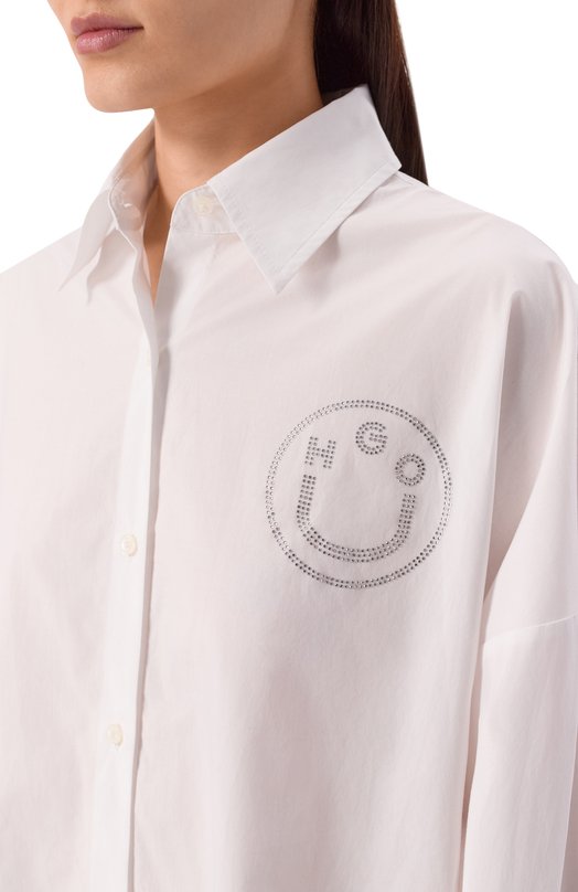 Хлопковая рубашка HUGO Blue 50555625 Белый  50555625 Фото 5