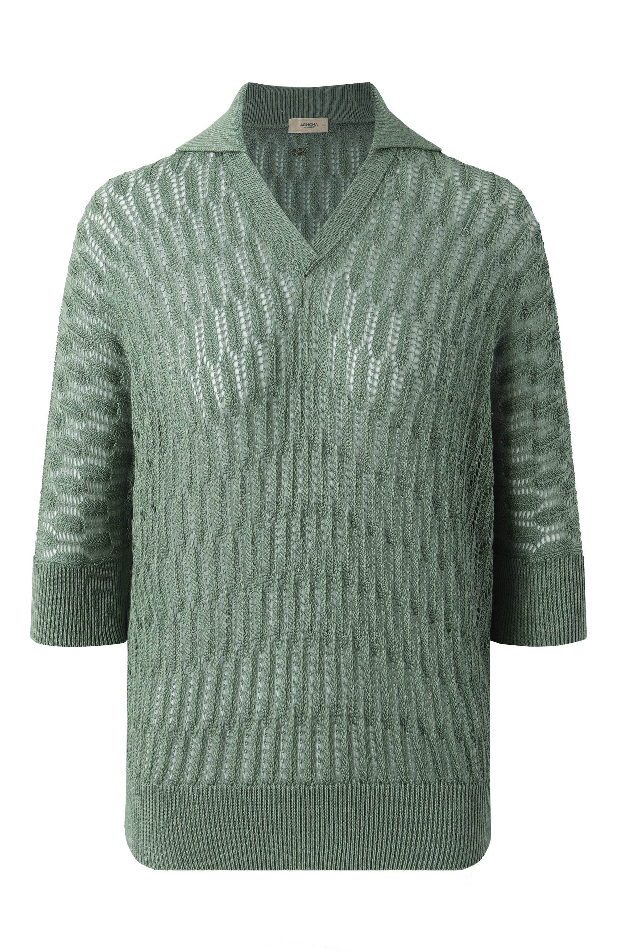 Поло изо льна и шелка AGNONA, арт. K309016/8L080M, фото 1