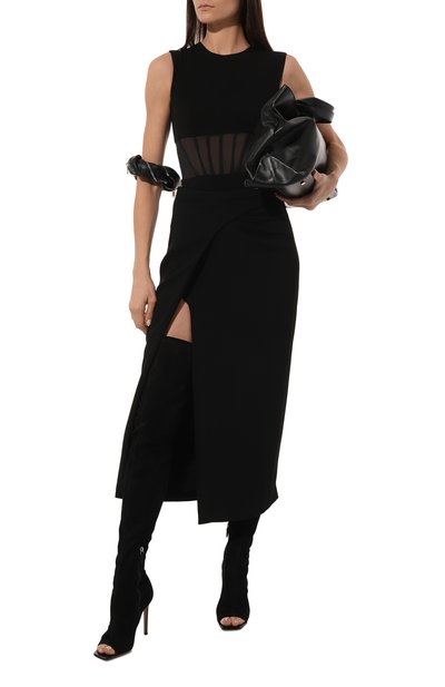 Боди из вискозы ALEXANDER MCQUEEN черного цвета по цене 131000 руб., арт. 753598, фото 2 Боди из вискозы ALEXANDER MCQUEEN, арт. 753598, фото 2