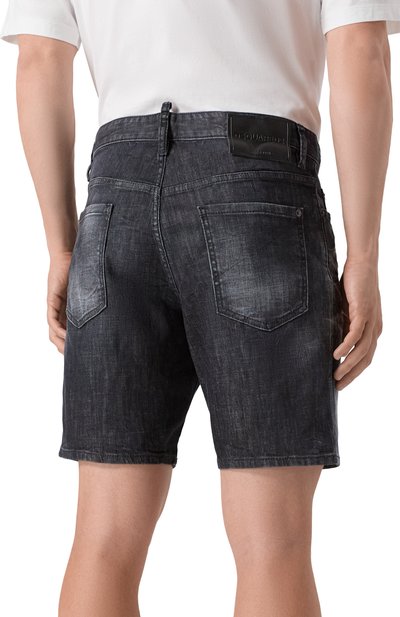 Джинсовые шорты DSQUARED2 темно-серого цвета по цене 48000 руб., арт. S74MU0913/S30357, фото 4 Джинсовые шорты DSQUARED2, арт. S74MU0913/S30357, фото 4