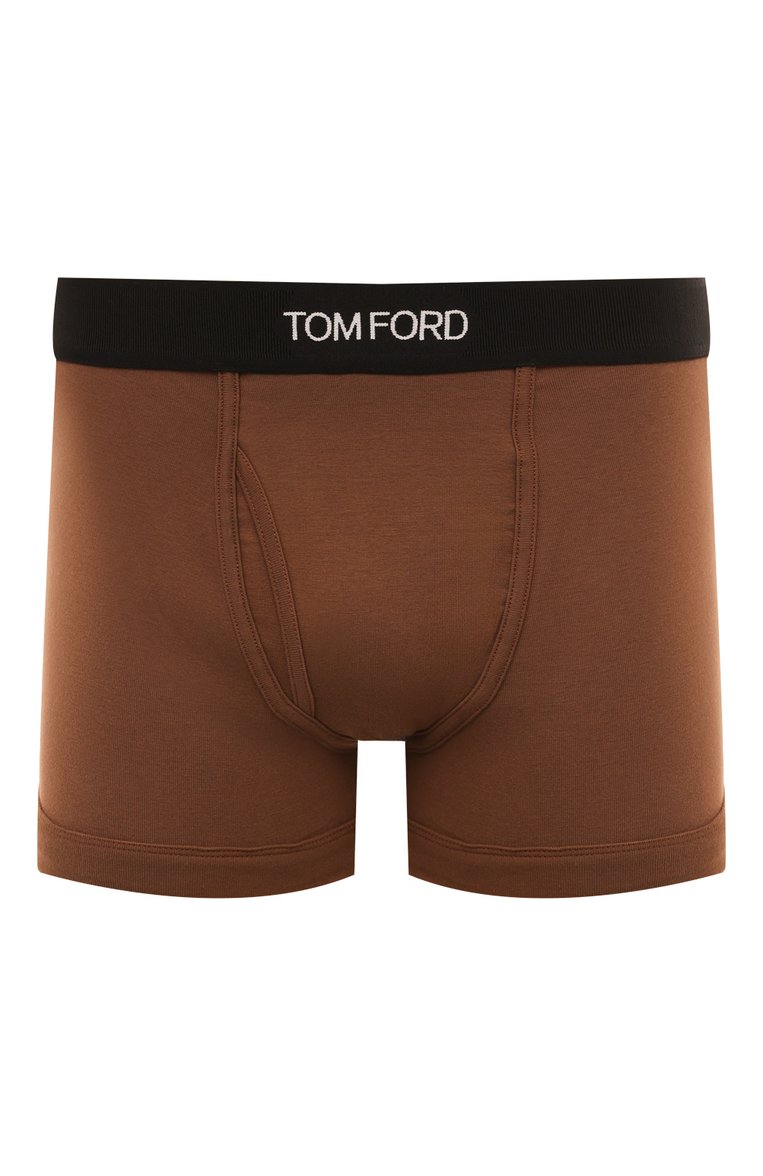 Мужские хлопковые боксеры TOM FORD коричневого цвета, арт. T4LC3/104 | Фото 1 (Материал внешний: Хлопок; Нос: Не проставлено; Мужское Кросс-КТ: Трусы; Кросс-КТ: бельё; Трусы М: Боксеры)