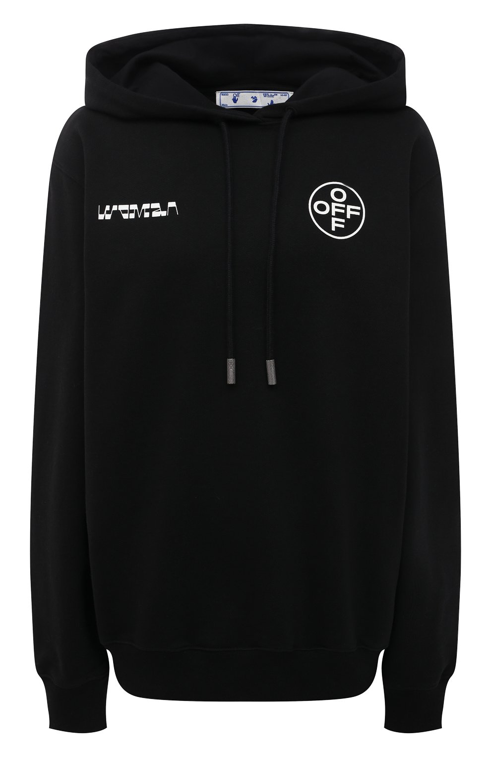 Хлопковое худи OFF-WHITE черного цвета по цене 47500 руб., арт. 0WBB035R21JER005, фото 1 Хлопковое худи OFF-WHITE, арт. 0WBB035R21JER005, фото 1
