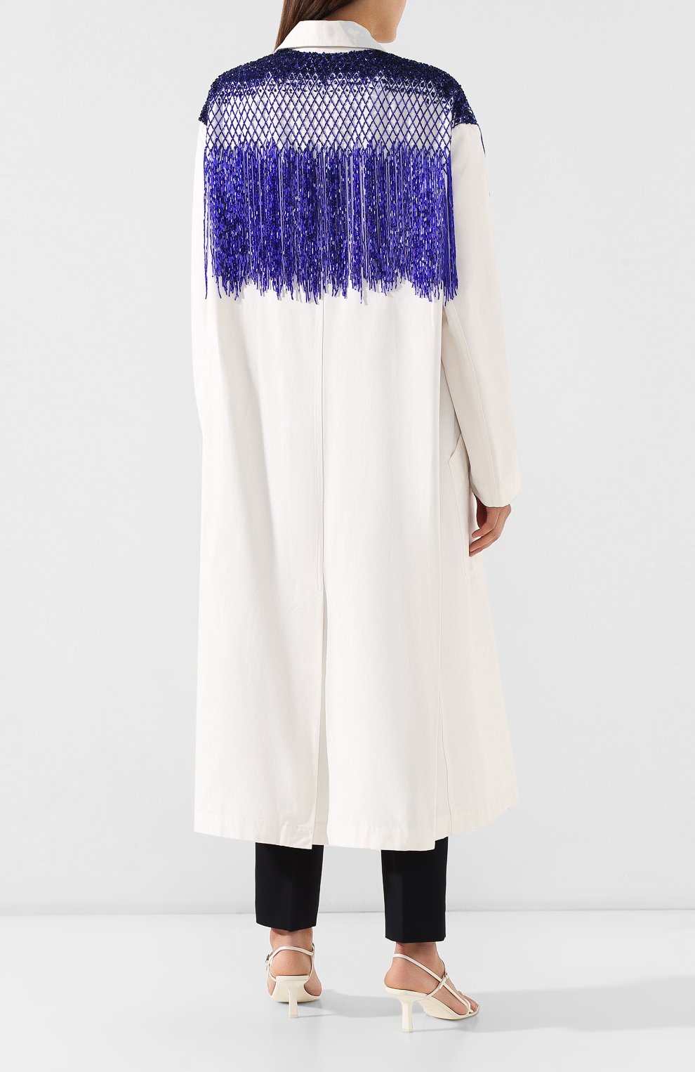 Хлопковый плащ DRIES VAN NOTEN белого цвета по цене 112000 руб., арт. 191-10226-7293, фото 4 Хлопковый плащ DRIES VAN NOTEN, арт. 191-10226-7293, фото 4