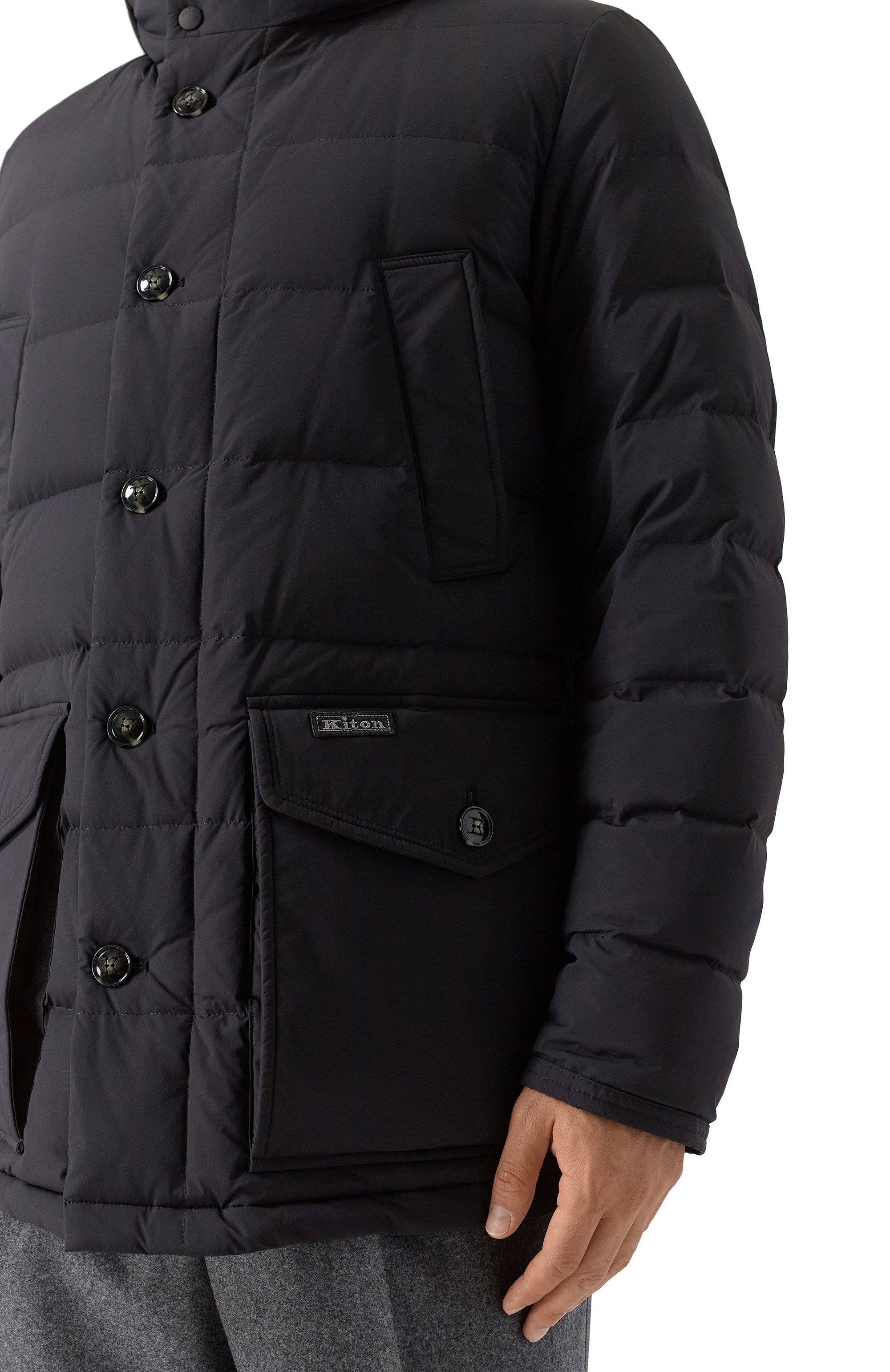 Пуховик KITON темно-серого цвета по цене 865500 руб., арт. UW2250V0440H07, фото 5 Пуховик KITON, арт. UW2250V0440H07, фото 5