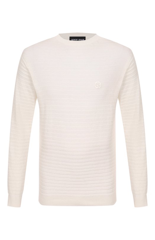Джемпер изо льна и хлопка Giorgio Armani GM000978/AF14548 Белый GM000978/AF14548