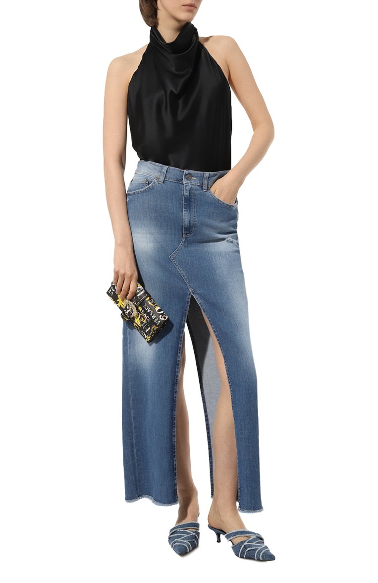 Женские кошелек на цепочке VERSACE JEANS COUTURE черного цвета, арт. 74VA5PF6/ZS597 | Фото 7 (Материал: Текстиль; Нос: Не проставлено; Материал сплава: Проставлено)