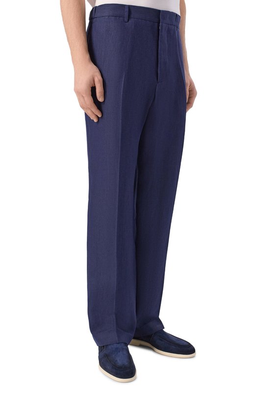 Льняные брюки Andrea Campagna LUCAN0 ELAX/AN1801 Синий  LUCAN0 ELAX/AN1801 Фото 3