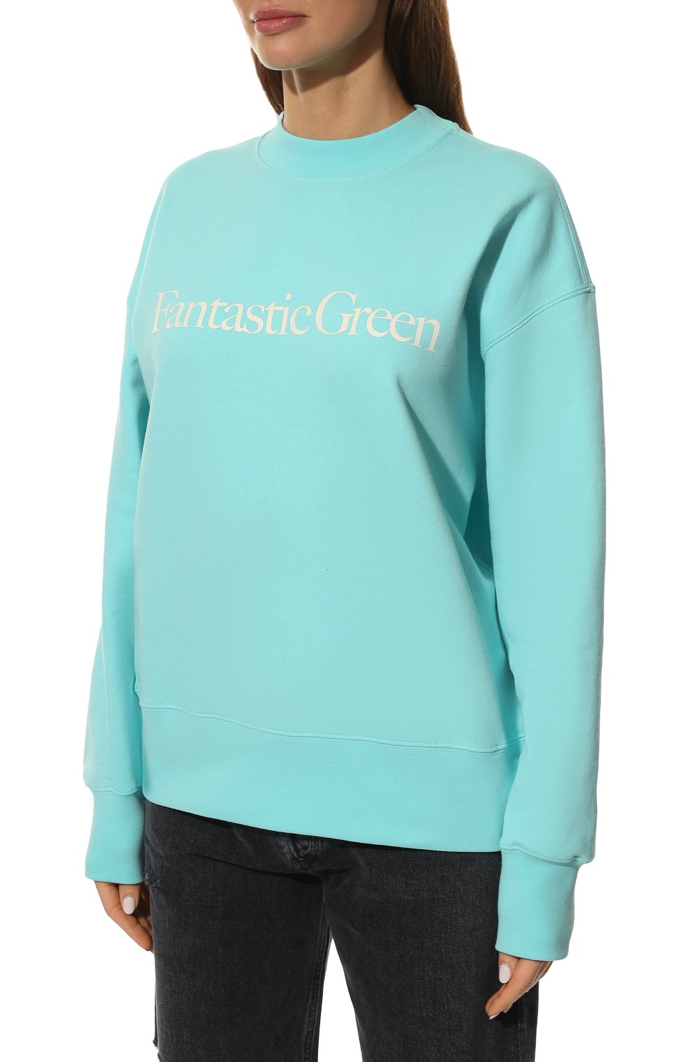 Хлопковый свитшот MSGM голубого цвета по цене 26900 руб., арт. 3241MDM191 227289, фото 3 Хлопковый свитшот MSGM, арт. 3241MDM191 227289, фото 3