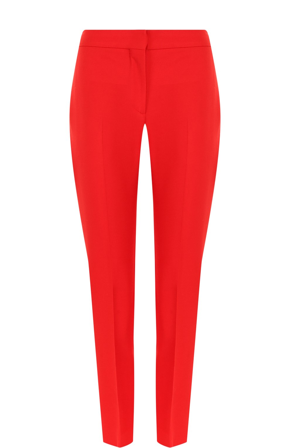 Однотонные укороченные брюки из смеси шерсти и шелка ALEXANDER MCQUEEN, арт. 460085/QKJ09, фото 1