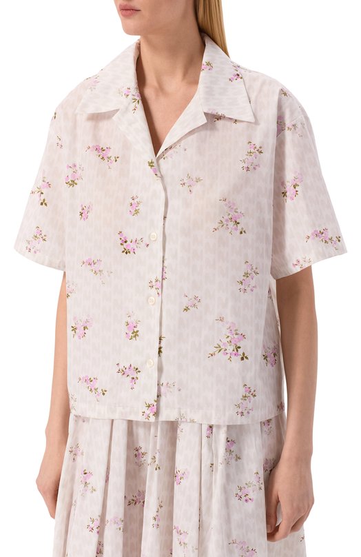 Хлопковая рубашка MSGM 4041MDE20/267154 Белый  4041MDE20/267154 Фото 3