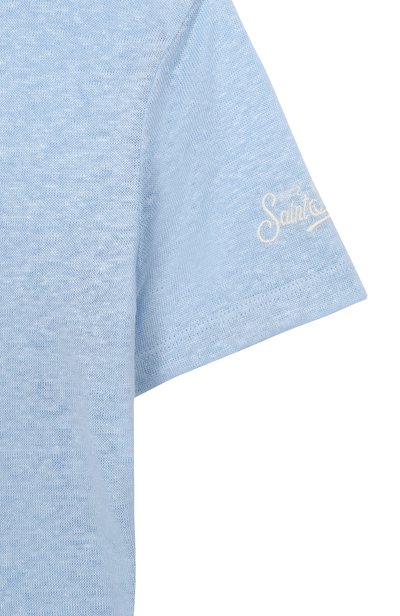 Льняная футболка MC2 SAINT BARTH голубого цвета по цене 9950 руб., арт. ALE0002-00555L/ALEX N, фото 3 Льняная футболка MC2 SAINT BARTH, арт. ALE0002-00555L/ALEX N, фото 3