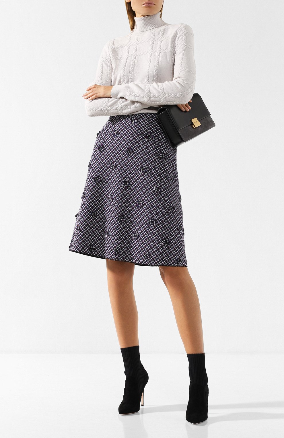 Шерстяная юбка с декоративной отделкой BOTTEGA VENETA, арт. 532226/VERY0, фото 2