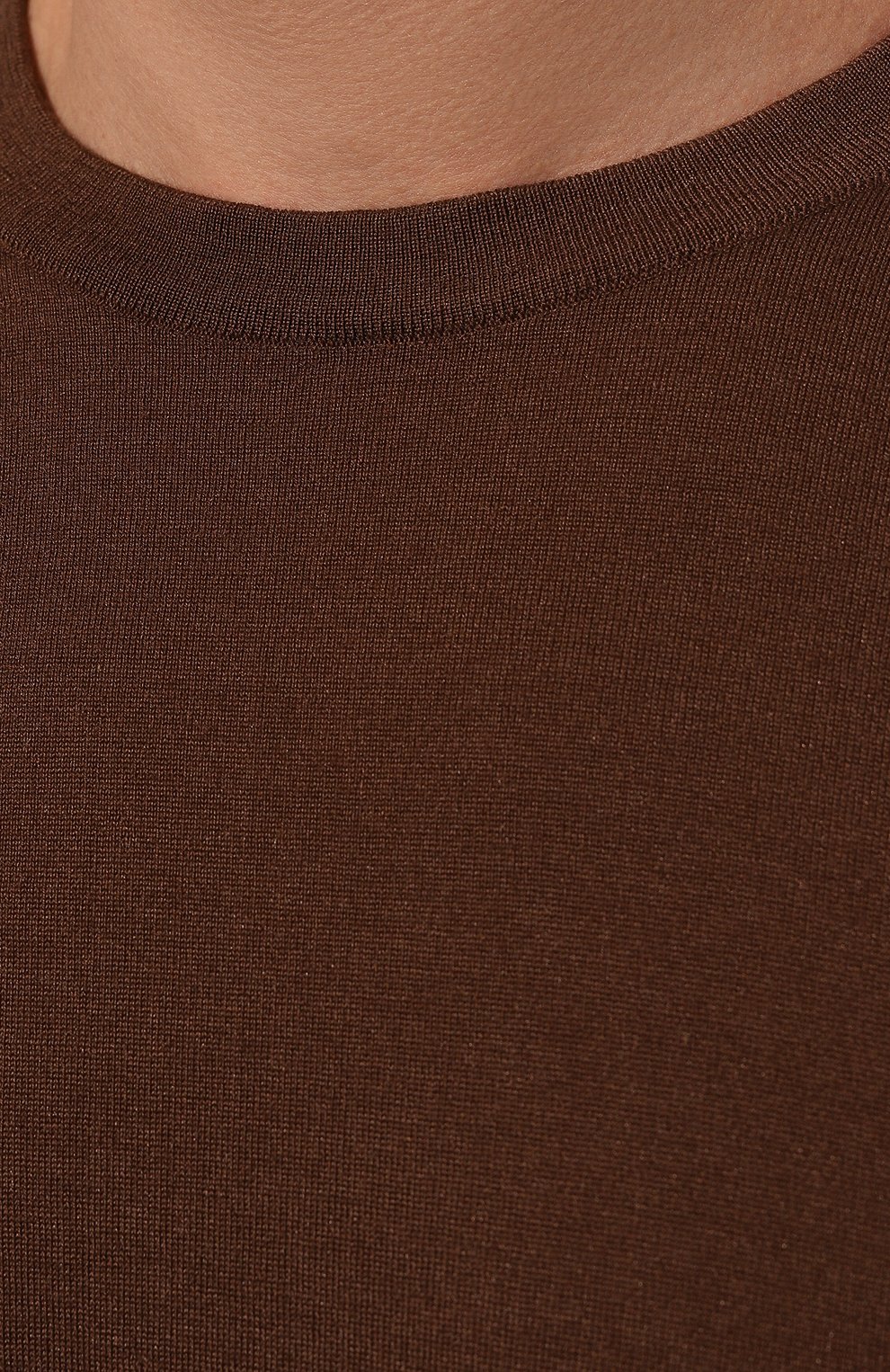 Джемпер из кашемира и шелка KITON коричневого цвета по цене 216000 руб., арт. UMKXX02455, фото 5 Джемпер из кашемира и шелка KITON, арт. UMKXX02455, фото 5