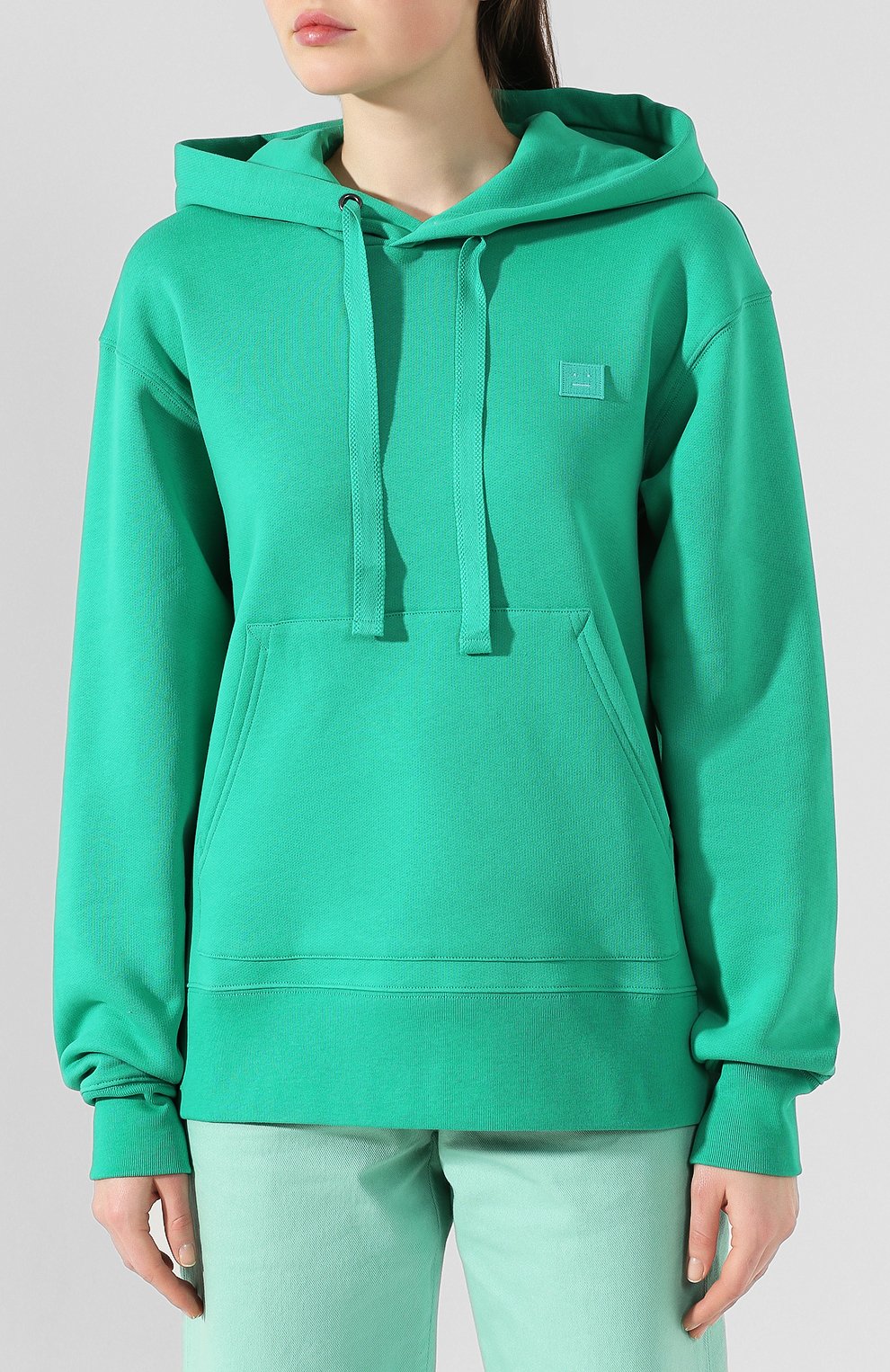 Хлопковое худи ACNE STUDIOS зеленого цвета по цене 39950 руб., арт. 2HK173/W, фото 3 Хлопковое худи ACNE STUDIOS, арт. 2HK173/W, фото 3