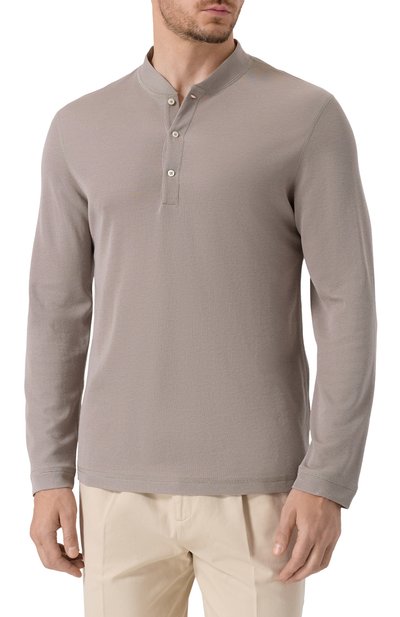 Лонгслив-хенли из хлопка и шелка BRUNELLO CUCINELLI, арт. MW8661365, фото 3