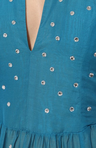 Платье из хлопка и шелка OSEREE голубого цвета по цене 99500 руб., арт. GLS238, фото 5 Платье из хлопка и шелка OSEREE, арт. GLS238, фото 5