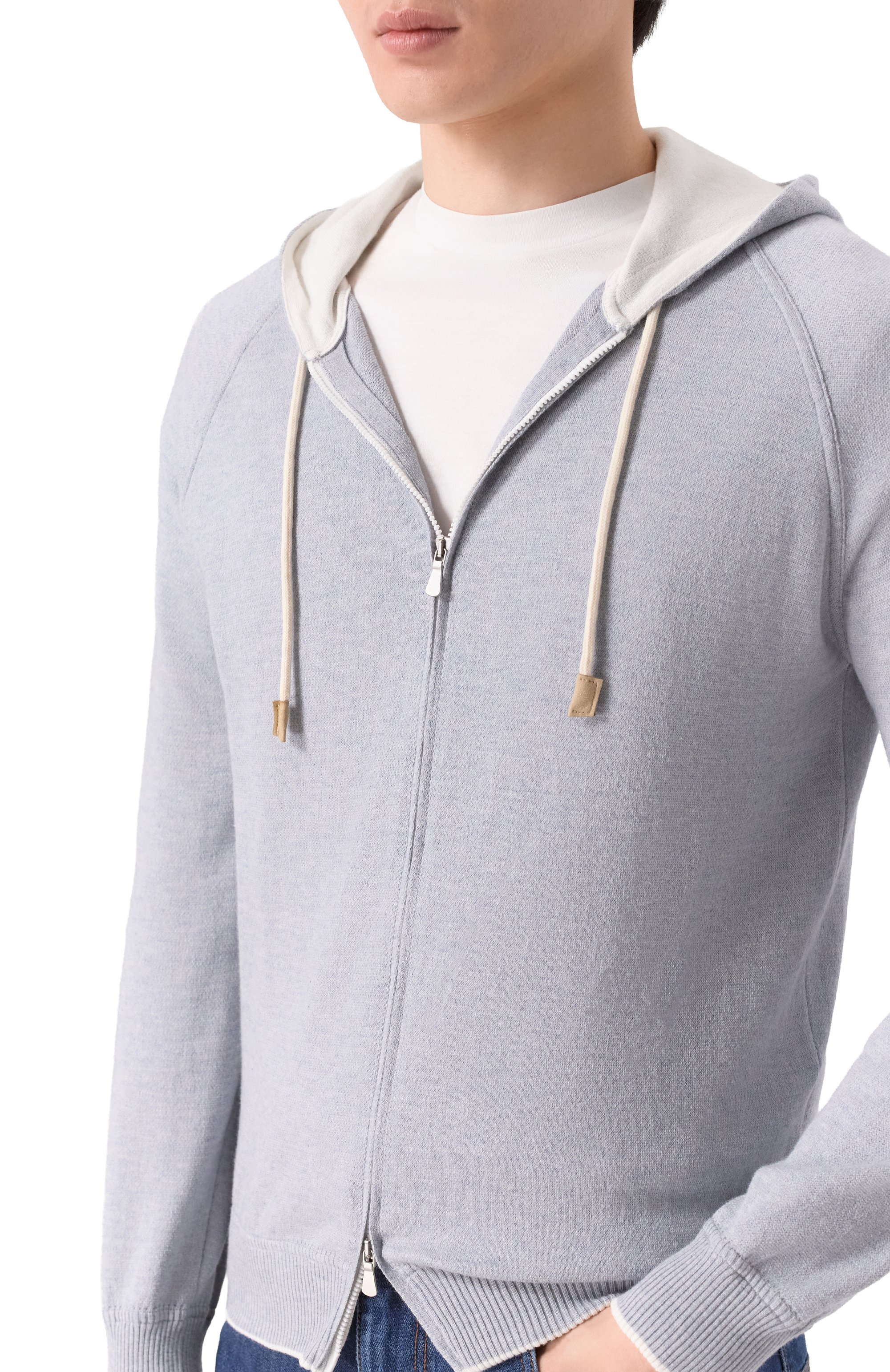 Кардиган из хлопка и кашемира GRAN SASSO серого цвета по цене 53550 руб., арт. 57190/23202, фото 5 Кардиган из хлопка и кашемира GRAN SASSO, арт. 57190/23202, фото 5