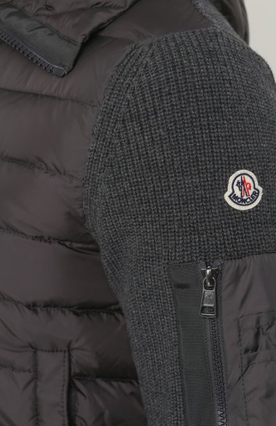 Шерстяной кардиган на молнии с пуховой отделкой MONCLER, арт. C2-091-94028-00-94789, фото 5