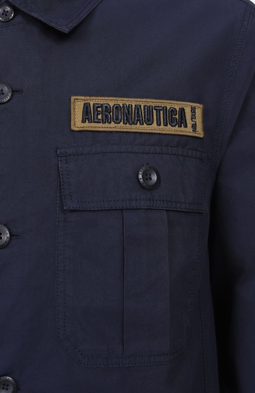 Хлопковая куртка-рубашка Aeronautica Militare 251AC032CT3505 Синий  251AC032CT3505 Фото 6