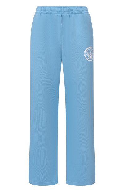 Женские хлопковые брюки sporty &amp; rich x juicy couture SPORTY AND RICH, арт. PA085716692BL50/JUICY EMBLEM WIDE SWEATPANT