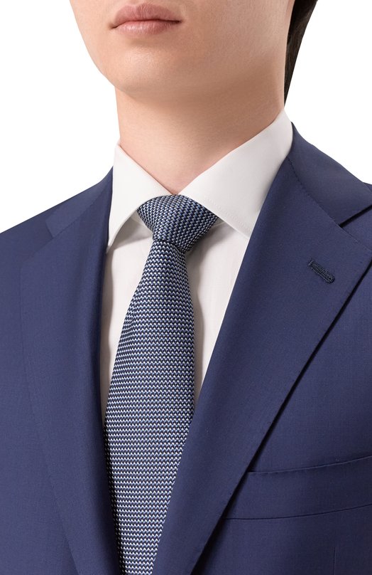 Шелковый галстук Brioni 061D00/PD491 Синий  061D00/PD491 Фото 2