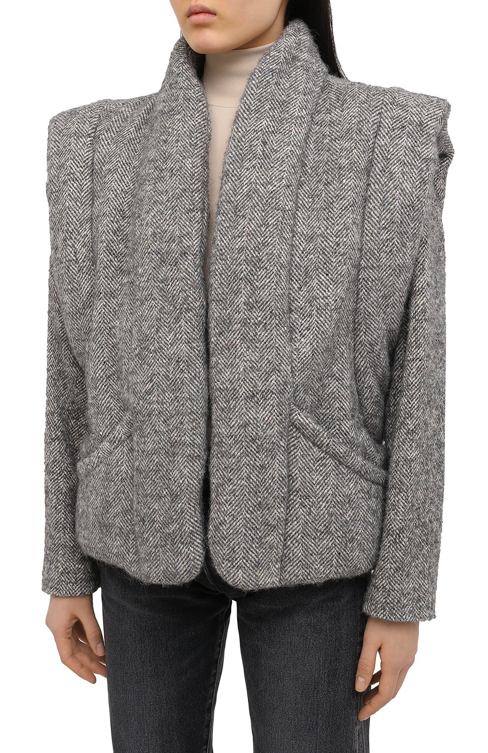 Шерстяная куртка ISABEL MARANT серого цвета по цене 106500 руб., арт. MA0887-20H020I/ANISEA, фото 3 Шерстяная куртка ISABEL MARANT, арт. MA0887-20H020I/ANISEA, фото 3