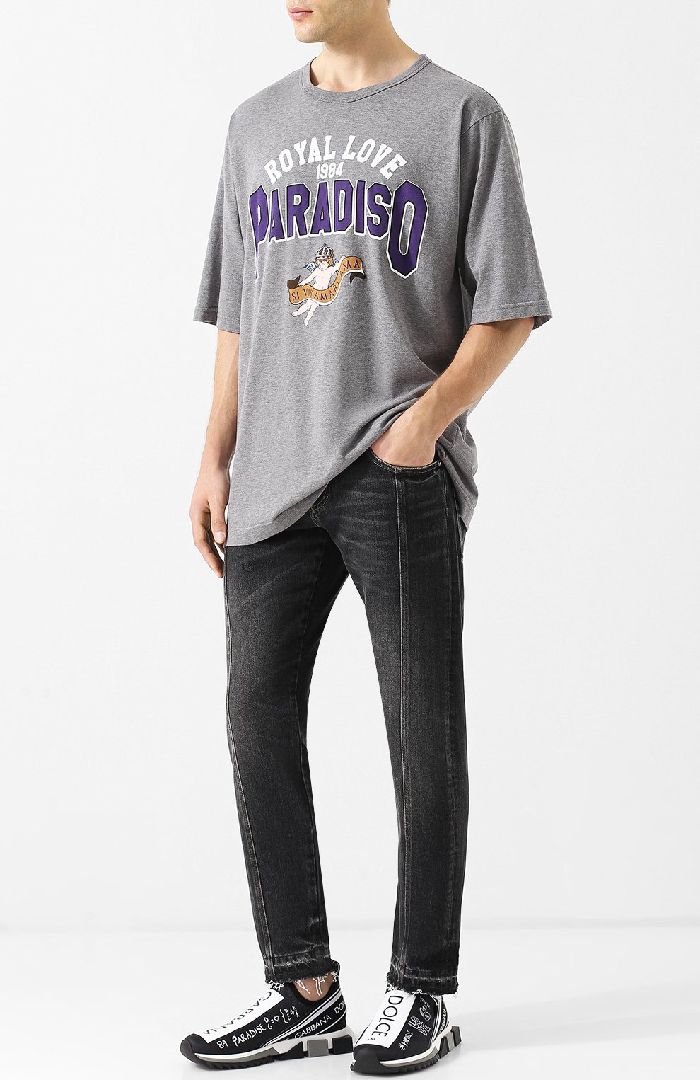 Текстильные кроссовки sorrento с логотипом бренда DOLCE & GABBANA черного цвета по цене 83750 руб., арт. CS1595/AV005, фото 2 Текстильные кроссовки sorrento с логотипом бренда DOLCE & GABBANA, арт. CS1595/AV005, фото 2