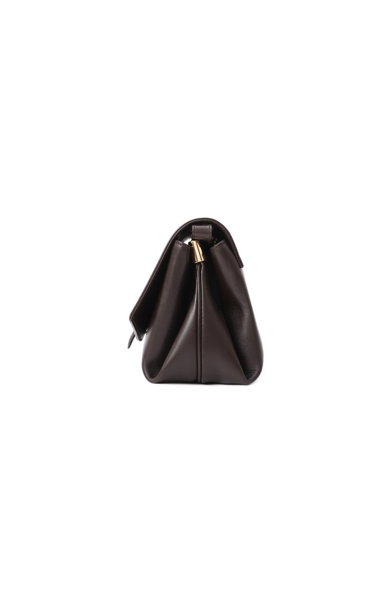 Женская сумка front flap FERRAGAMO темно-коричневого цвета, арт. 219794/779062 | Фото 4 (Драгоценные камни: Проставлено; Ремень/цепочка: На ремешке; Материал: Натуральная кожа; Материал сплава: Проставлено; Размер: medium)