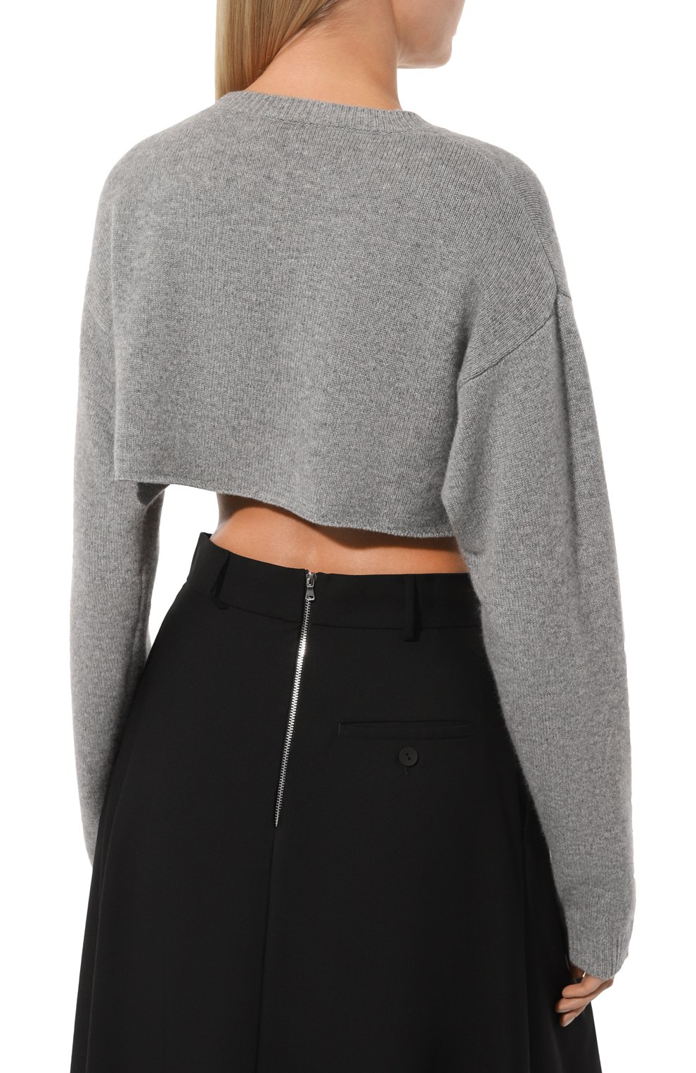 Кашемировый пуловер PERVERT серого цвета по цене 24000 руб., арт. PE23/TO02/62-41, фото 4 Кашемировый пуловер PERVERT, арт. PE23/TO02/62-41, фото 4