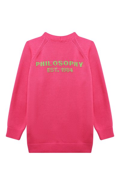 Хлопковый кардиган PHILOSOPHY DI LORENZO SERAFINI KIDS фуксия цвета по цене 27100 руб., арт. PJMA81C/FL209-BH026/10A-14A, фото 2 Хлопковый кардиган PHILOSOPHY DI LORENZO SERAFINI KIDS, арт. PJMA81C/FL209-BH026/10A-14A, фото 2
