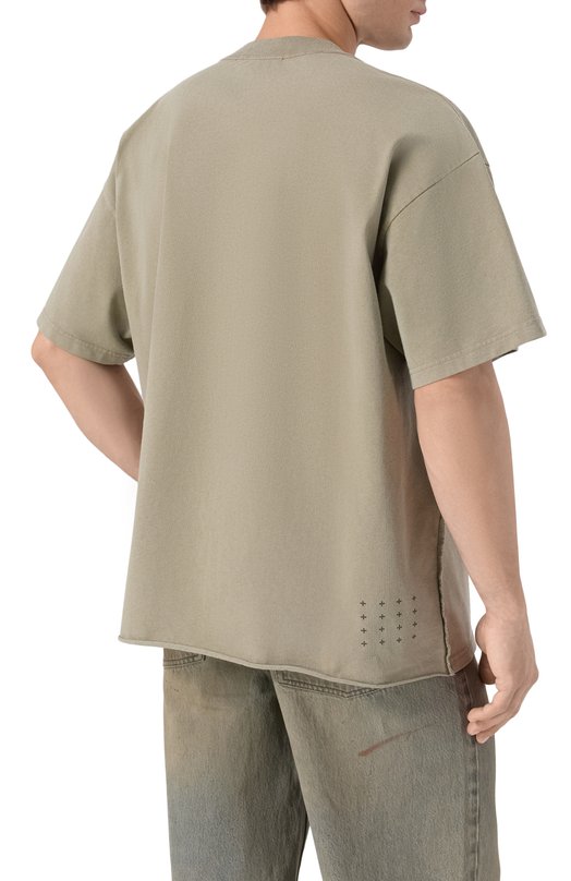 Хлопковая футболка Ksubi MPF25TE009 Хаки  MPF25TE009 Фото 4