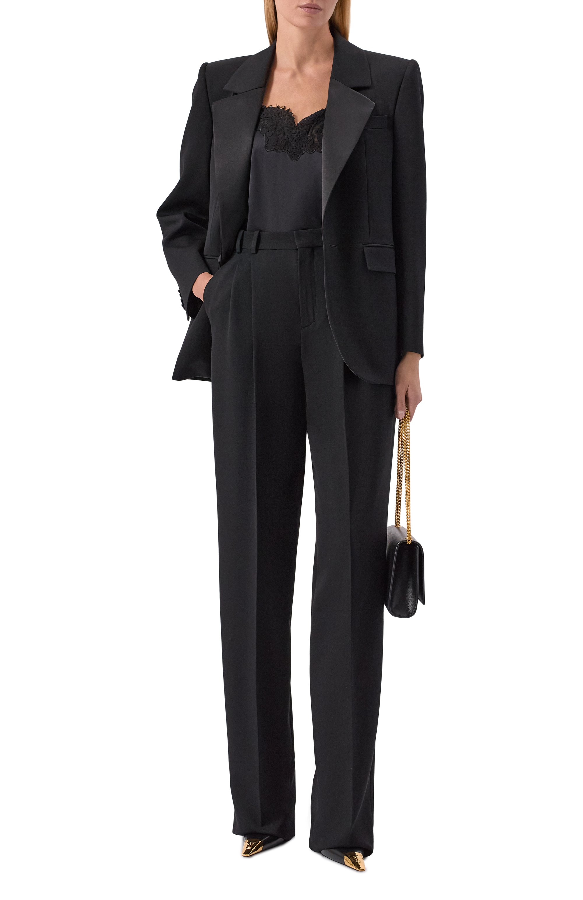 Шерстяные брюки SAINT LAURENT, арт. 796875/Y7E63, фото 2