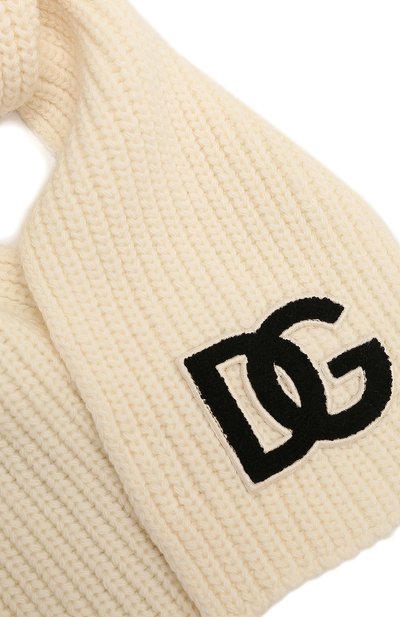 Шерстяной шарф DOLCE & GABBANA кремового цвета по цене 26200 руб., арт. LNKA79/JBVU1, фото 2 Шерстяной шарф DOLCE & GABBANA, арт. LNKA79/JBVU1, фото 2