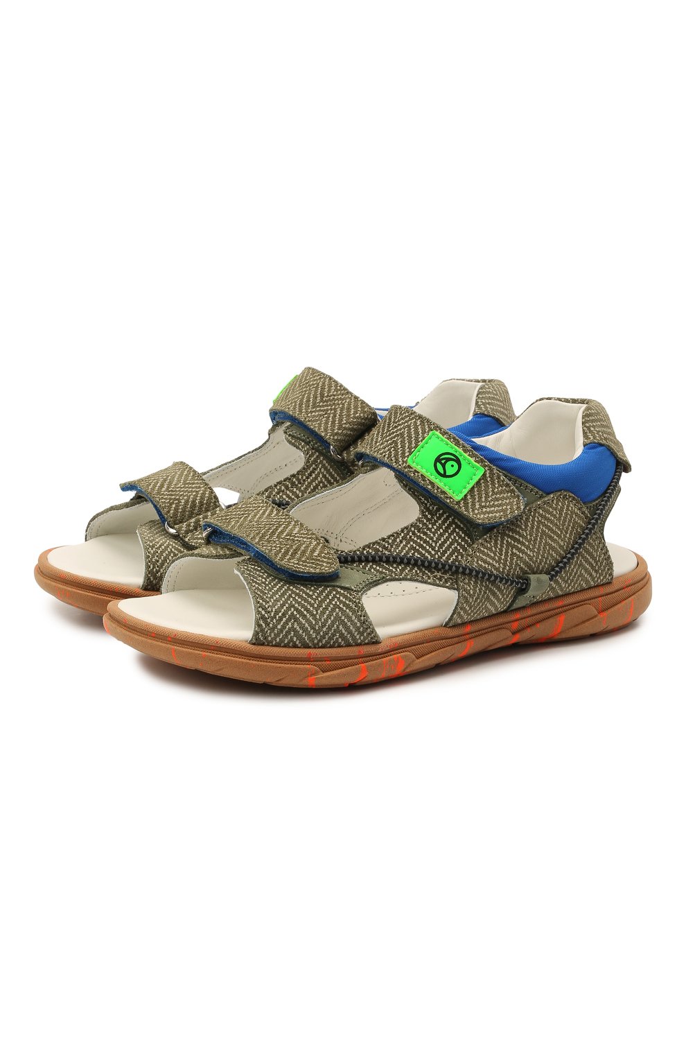 Кожаные сандалии RONDINELLA хаки цвета по цене 16350 руб., арт. 0986/6395/31-33, фото 1 Кожаные сандалии RONDINELLA, арт. 0986/6395/31-33, фото 1