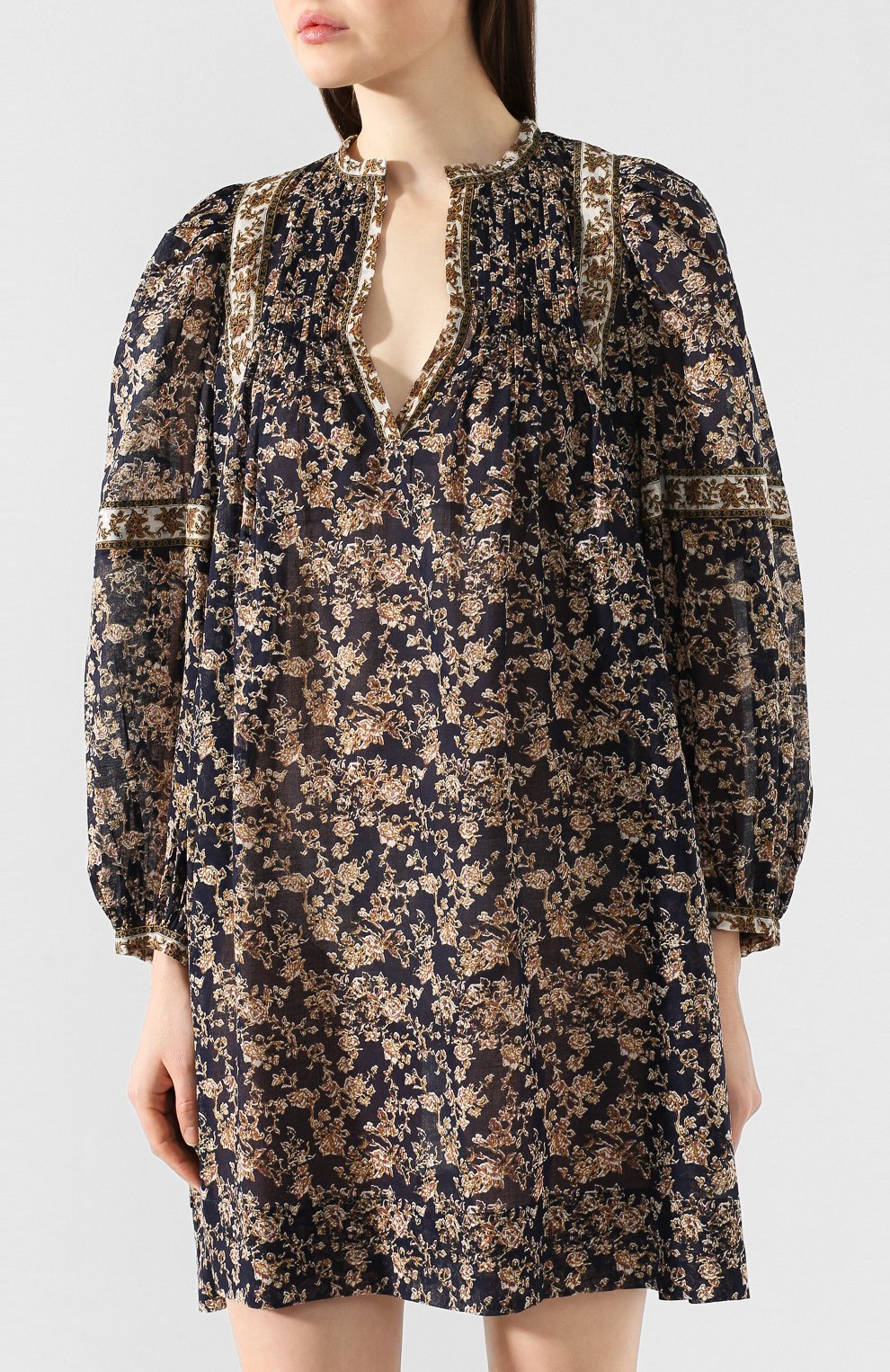 Хлопковое платье ISABEL MARANT ETOILE темно-синего цвета по цене 45150 руб., арт. R01591-20P028E/VIRGINIE, фото 3 Хлопковое платье ISABEL MARANT ETOILE, арт. R01591-20P028E/VIRGINIE, фото 3