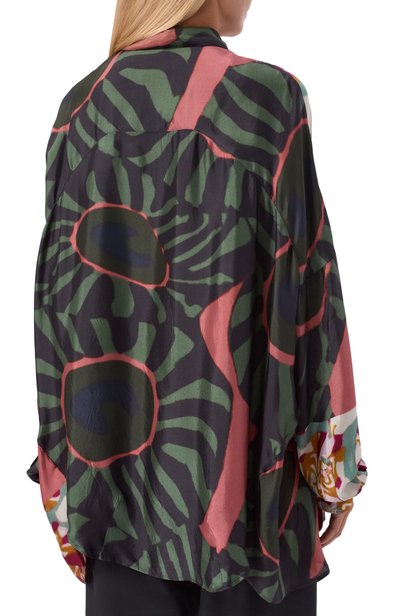 Рубашка из вискозы DRIES VAN NOTEN зеленого цвета по цене 121000 руб., арт. 262-130702/4001, фото 4 Рубашка из вискозы DRIES VAN NOTEN, арт. 262-130702/4001, фото 4