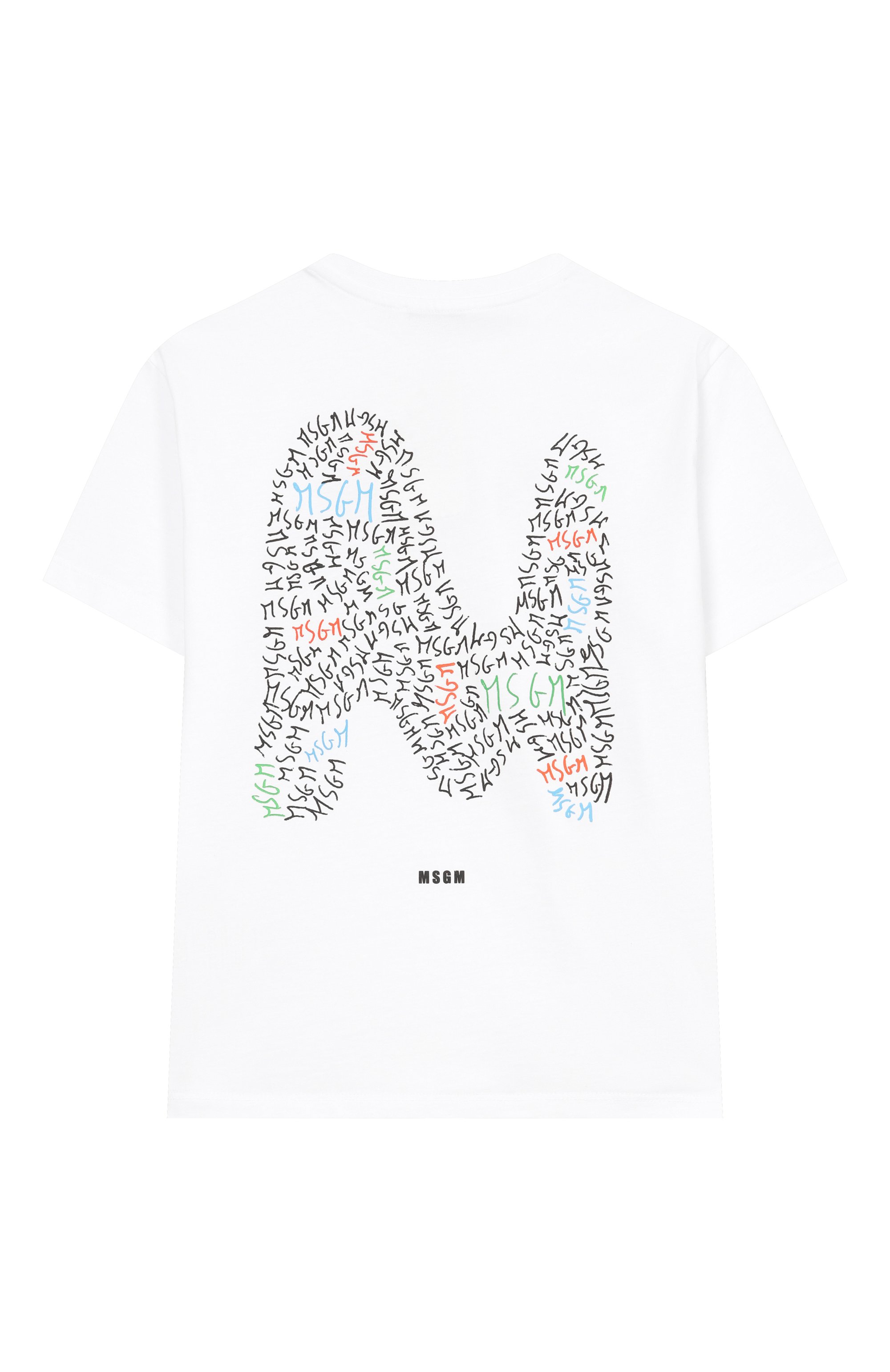 Хлопковая футболка MSGM KIDS белого цвета по цене 7795 руб., арт. S6MSJBTH232, фото 2 Хлопковая футболка MSGM KIDS, арт. S6MSJBTH232, фото 2